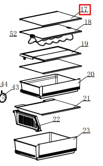 0530027399 Полка холодильной камеры верхняя, стеклянная холодильника Haier