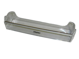 0530061587 Полка балкон на дверь (с хром полосой) 38x7x9,5см холодильника Haier