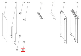 Фиксатор внутреннего стекла, нижний левый для плиты Haier HCC56B1W